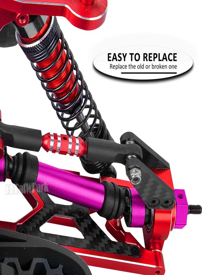 BRCatWPark RC Drive Shaft Axles Upgrades Part for 1/10 Bigrock 3S,Steel Front & Rear 4PCS Driveshafts CVD w/Hex Hops Up,Pink - Image 5